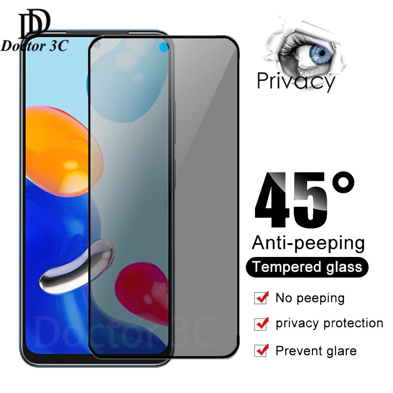 Full Cover Anti Spy Privacy Tempered Glass For Redmi Note S