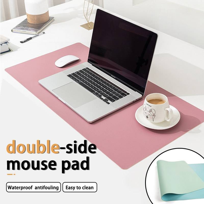 Double Side PU Leather Desk Pad Waterproof Mouse Pad Portable Large