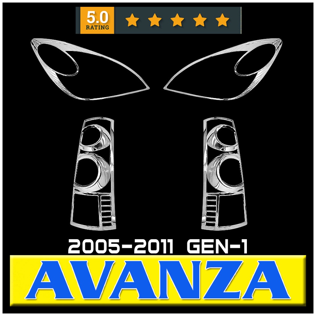 Chrome Headlight And Tail Light Cover For Toyota Avanza