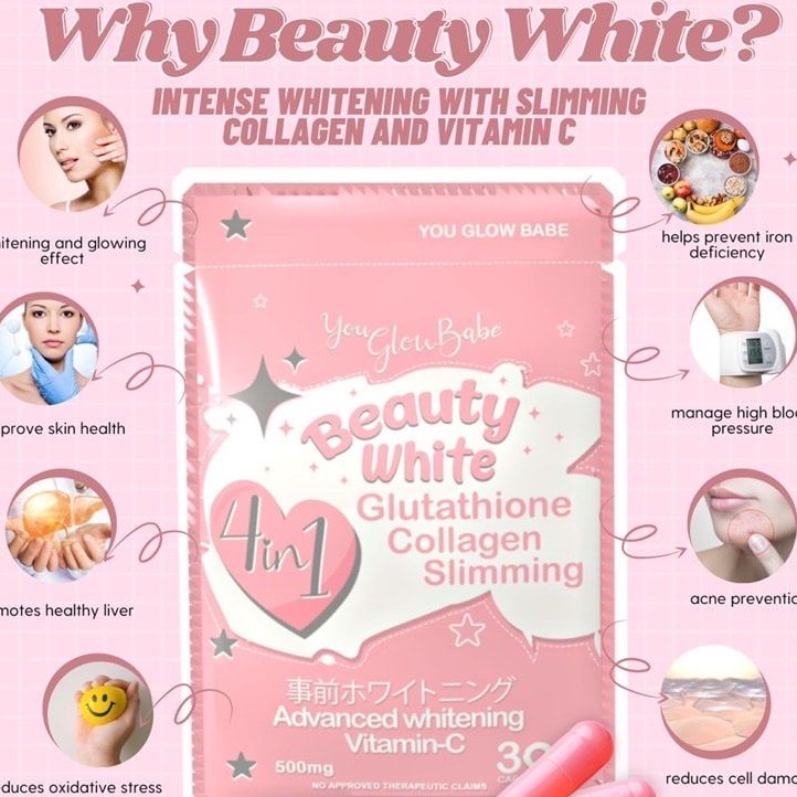 Beauty White Glutathione Collagen Slimming By You Glow Babe Shopee