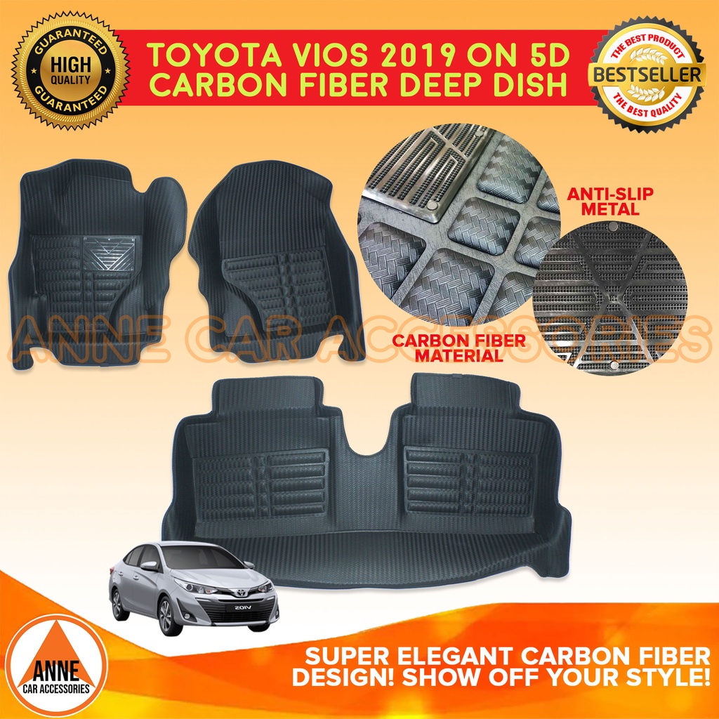 D Tpe Car Deep Dish Matting For Toyota Vios Gen Aug