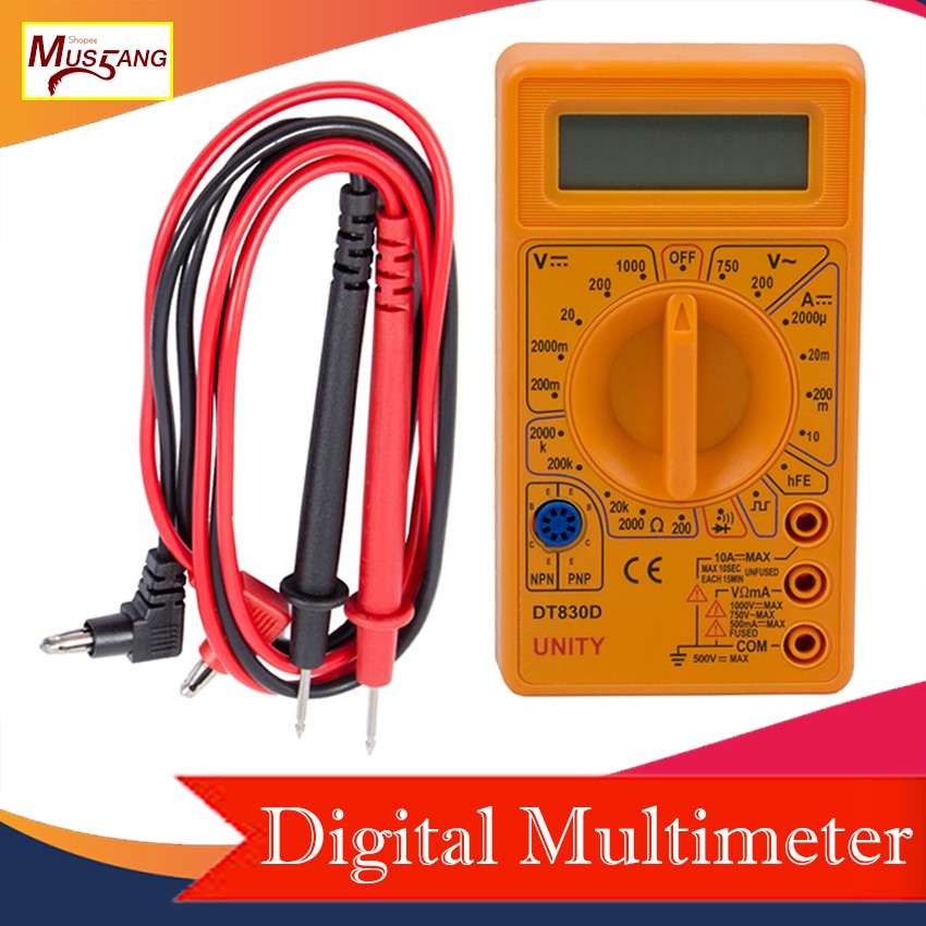 DT830D Mini Digital Multimeter Voltmeter Voltage Ampere Ohm Tester DC