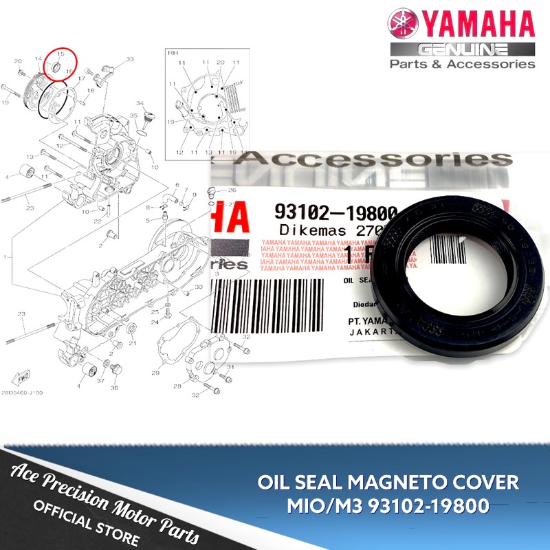 OIL SEAL MAGNETO MIO AMORE SPORTY SOUL CARB 19 30 5 93102 19800 YAMAHA