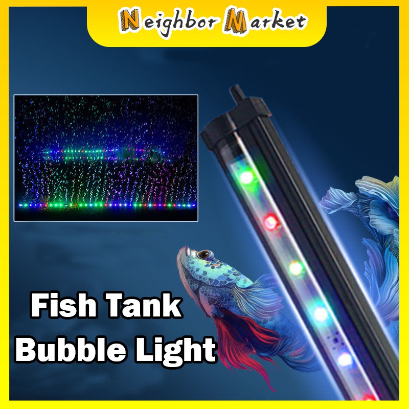 LED Air Bubble Light Aquarium Colorful Lamp Underwater Submersible Fish