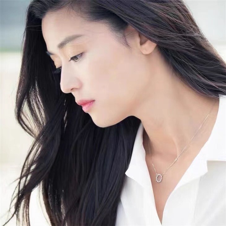 S925 Sterling Silver Plated Platinum Jun Ji Hyun S Crystal Ring Pendant