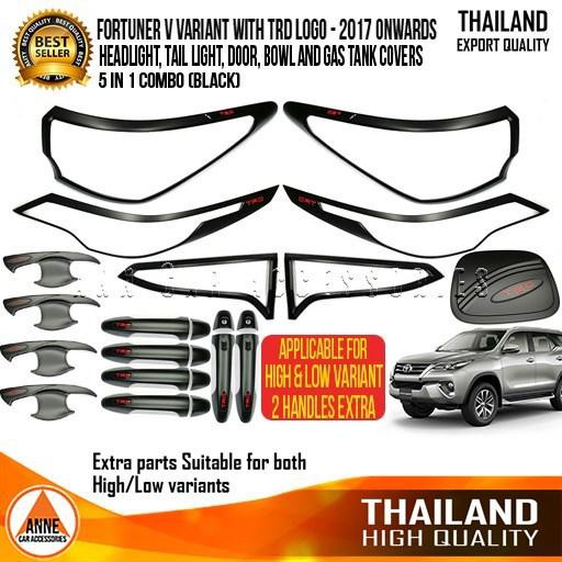 Toyota Fortuner V Variant 2016 2020 Black Garnish Set Combo Set