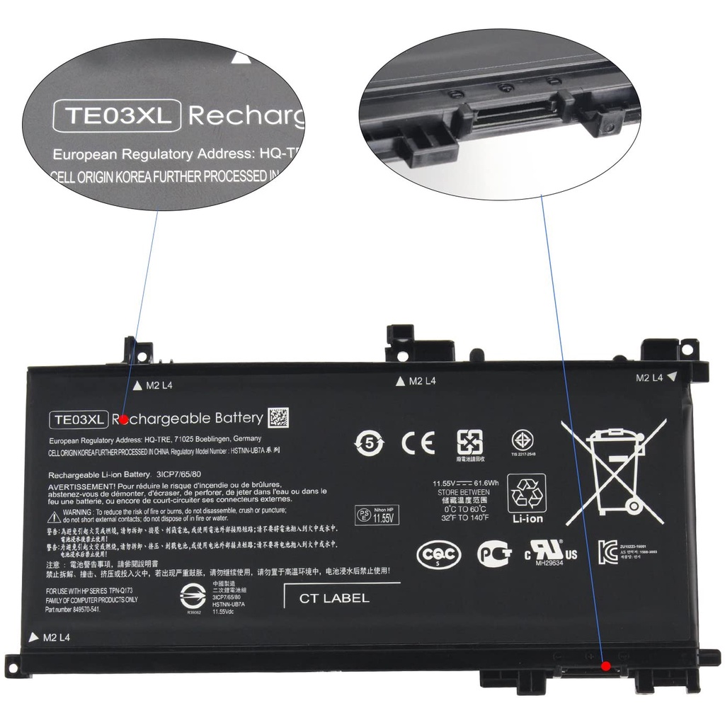 TE03XL Laptop Battery For HP OMEN 15 15 Ax000 15 Bc 15 Bc099nia 15