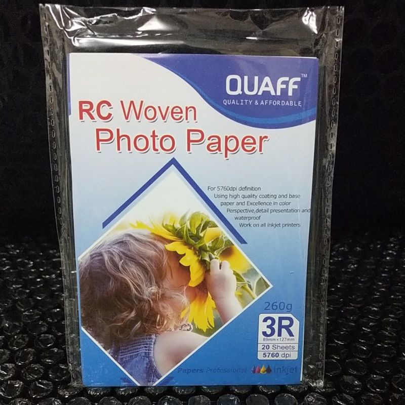 QUAFF RC WOVEN PHOTO PAPER 260gsm 3R 4R 5R A4 Shopee Philippines