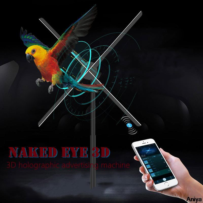 Naked Eye 3D Fan Screen Projector Holographic Advertising Machine