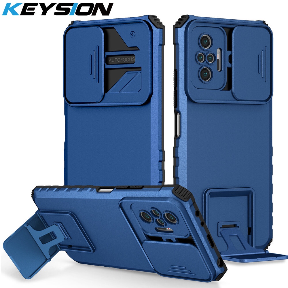 KEYSION Shockproof Case For Redmi Note 10 Pro 10S Push Pull Camera