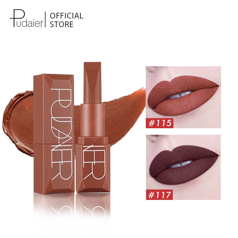 Pudaier Matte Long Lasting Moisturizer Nude Lipstick 5 Colors Shopee