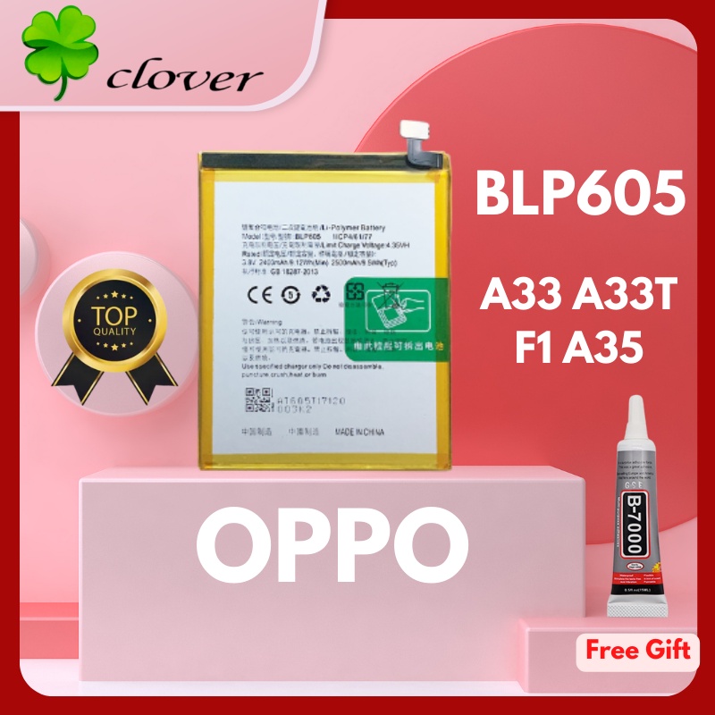 Clover OPPO A35 F1 A33 2015 Neo 7 Battery Model BLP605 Original