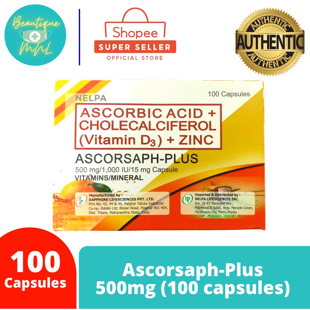 Ascorbic Acid Vitamin D Zinc Mg Ascorsaph Plus Capsules