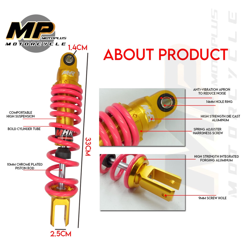 Motoplus Mhr Mm Rear Suspension Shock Absorber Gold Series