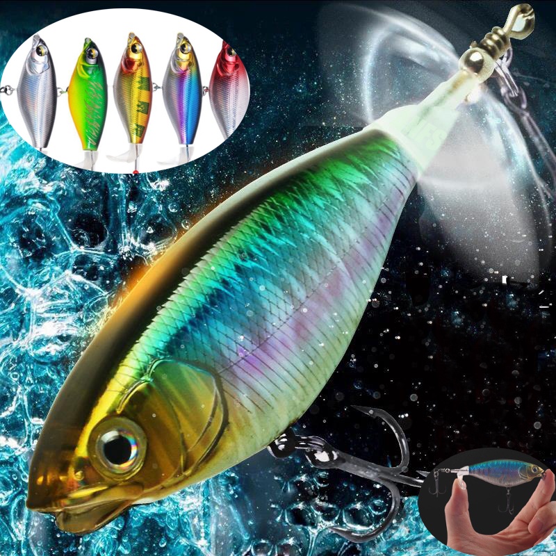 Whopper Popper Fishing Lure Topwater Pencil Artificial Hard Bait Bass