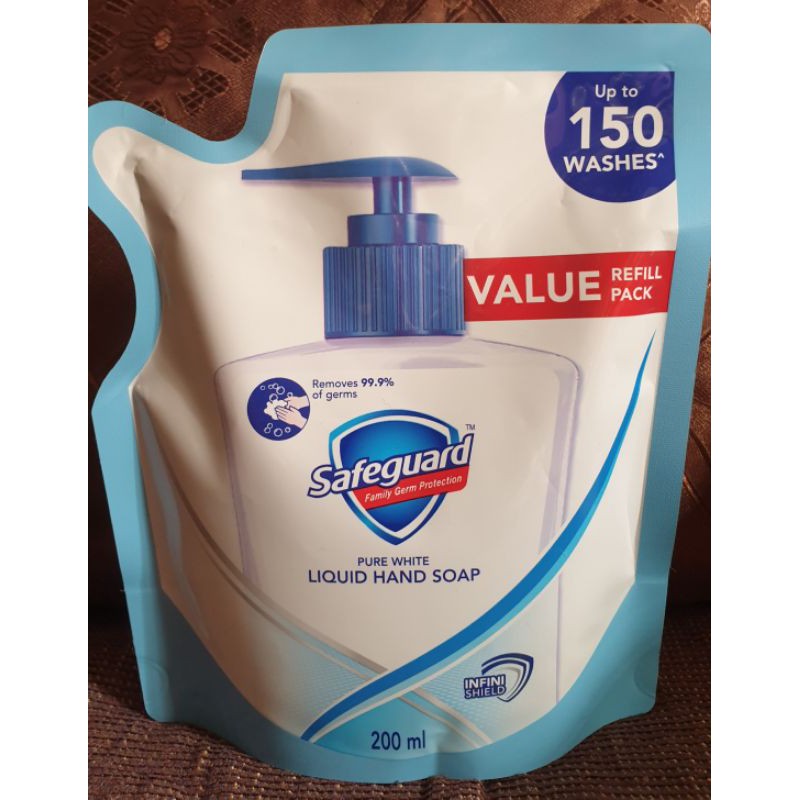 Safeguard Liquid Hand Soap Pure White Refill Pack 200mL Shopee