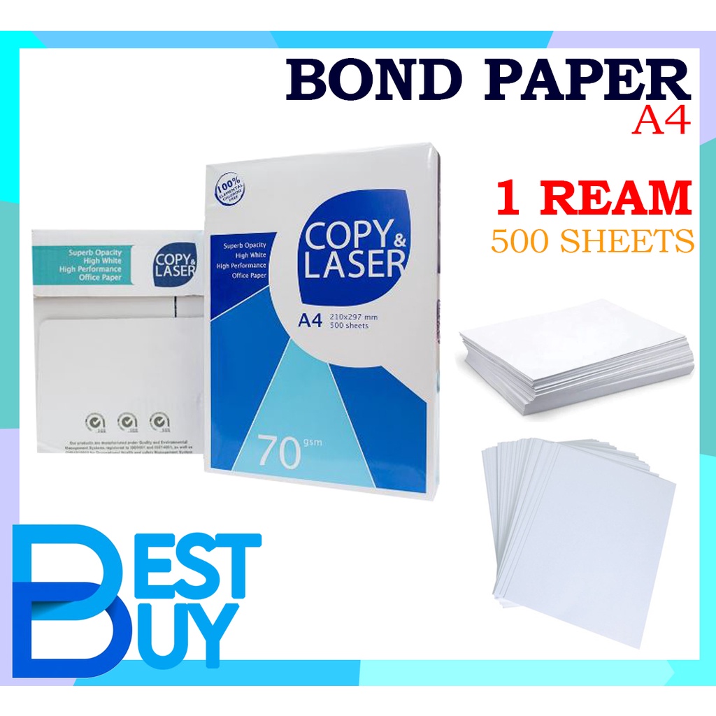 A4 SIZE COPY AND LASER BOND PAPER COUPON BOND 500 SHEETS 1 REAM