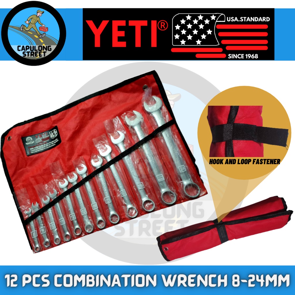 Capulong Yeti 12Pcs Combination Spanner Wrench 8Mm 24Mm Combination