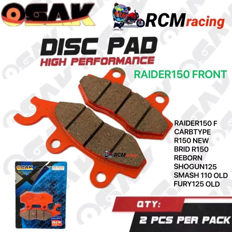 DISC PAD BRAKE PAD Osak For Motorcycle Raider150 F R Mio Sporty Xrm