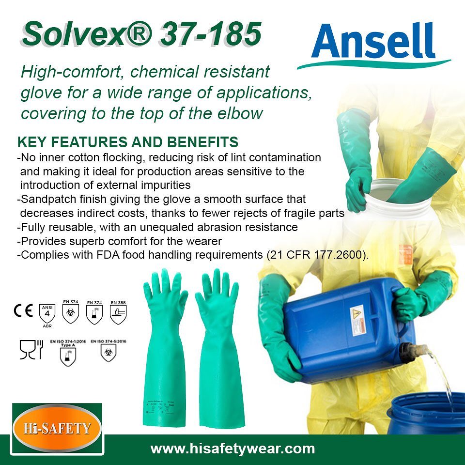 Ansell Alphatec Solvex Chemical Resistant Gloves Shopee