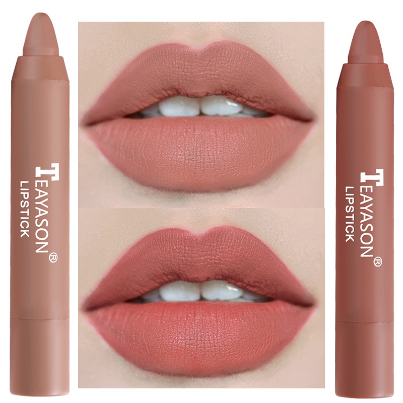 Matte Lipstick Crayon Nude Colors Lip Stick Pen Waterproof High