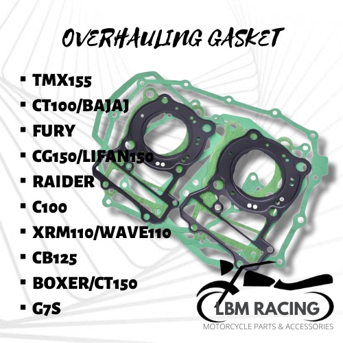 LBM RACING MOTORCYCLE OVERHAULING GASKET TMX BAJAJ FURY LIFAN RAIDER