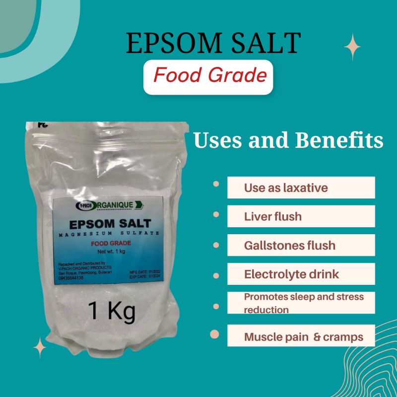 EPSOM SALT MAGNESIUM SULFATE FOOD GRADE 500G 1KG 2KG Shopee