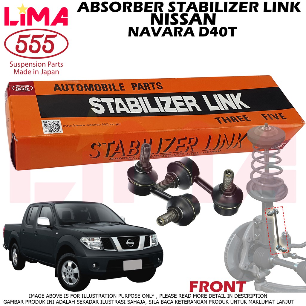 1PAIR NISSAN NAVARA D40 ABSORBER LINK STABILIZER LINK FRONT