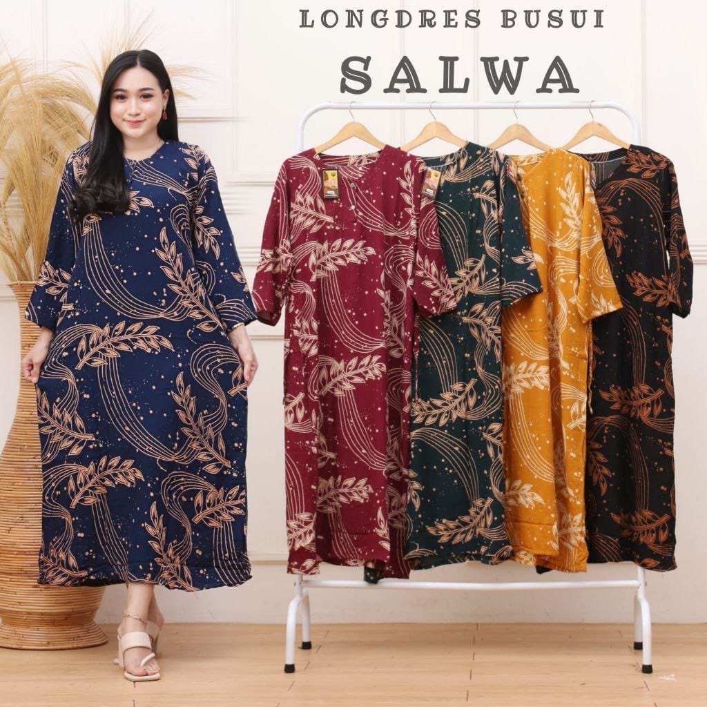 Long Dress Pregnant Women Salwa Ld Long Sleeve Batik Negligee Front