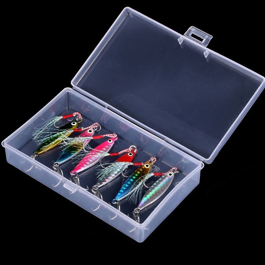 HENGJIA 5 Pcs Box Metal Jig Fishing Lure 7g Micro Spoon Artificial Bait