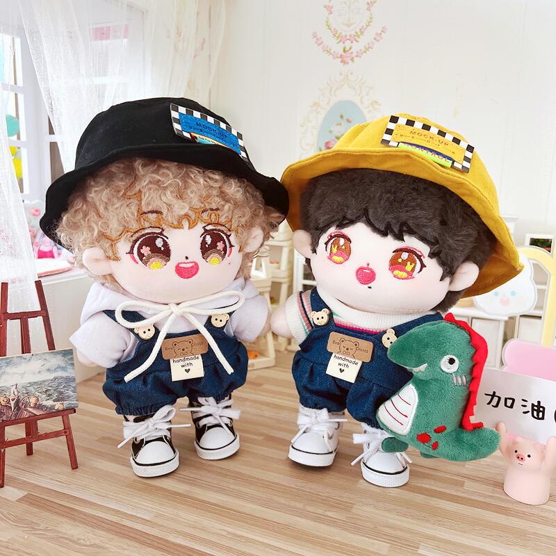 Cotton Doll 20cm Clothes Star Normal Body Fat Nude Baby Cowboy Overalls