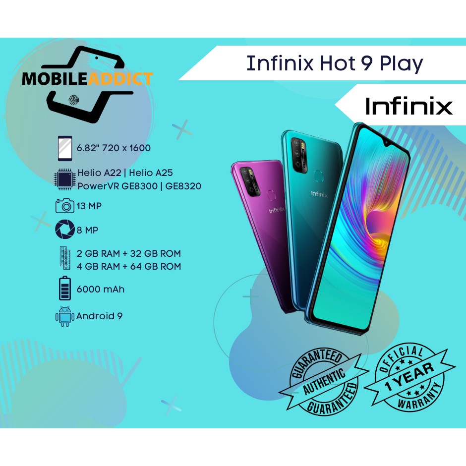 Infinix Hot 9 Play NTC 1 Year Official Warranty Shopee Philippines