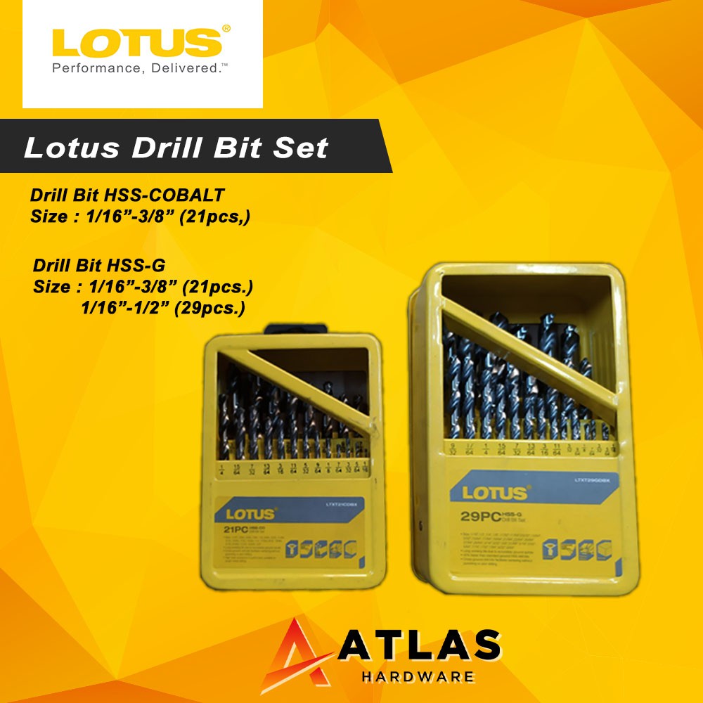 Lotus Drill Bit Set Hss Cobalt G Shopee Philippines