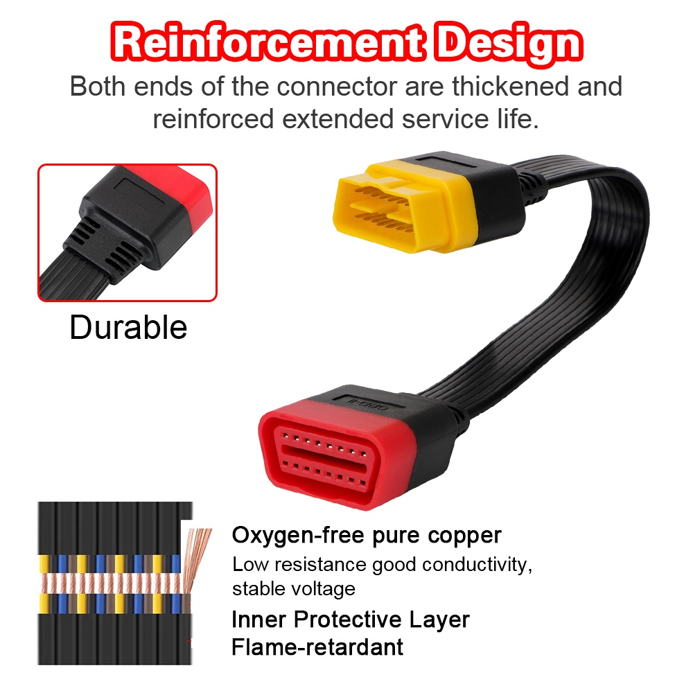 Cm Obdii Extension Cable Car Diagnostic Connectors Obd Cable Elm