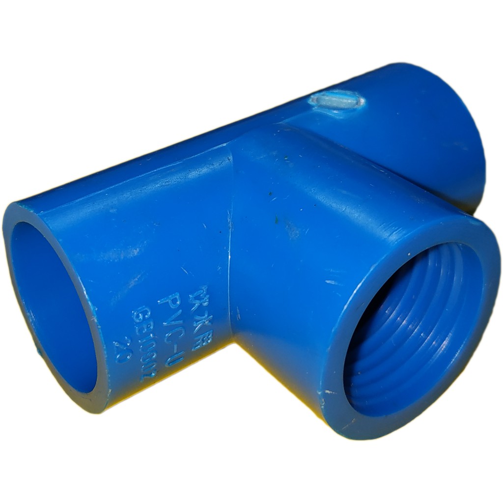 PVC TEE 1 2 WITH 1 SIDE THREAD AND 2 SIDE SOCKET BLUE 1 2 20mm