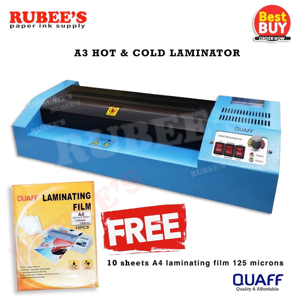 A3 A4 QUAFF Laminator Machine HOT COLD REVERSE 220v Heavy Duty FREE 10