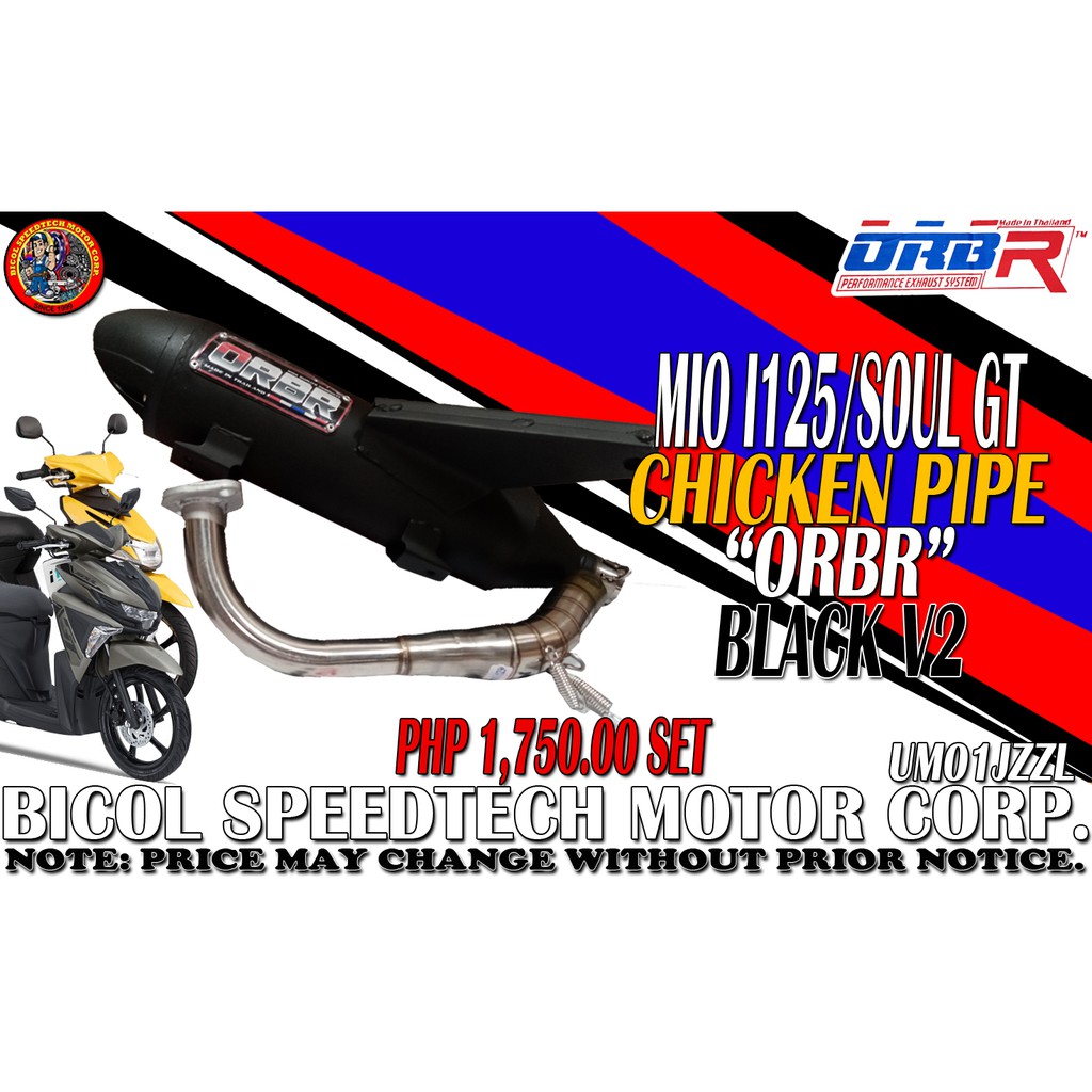 MIO I 125 SOUL GT CHICKEN PIPE ORBR BLACK V2 UM01JZZL Shopee