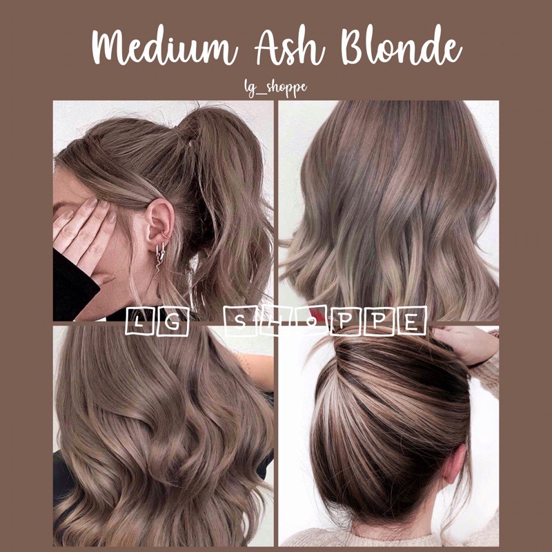 Ready Stock Medium Ash Blonde Hair Color 7 1 Bleaching Set Oxi