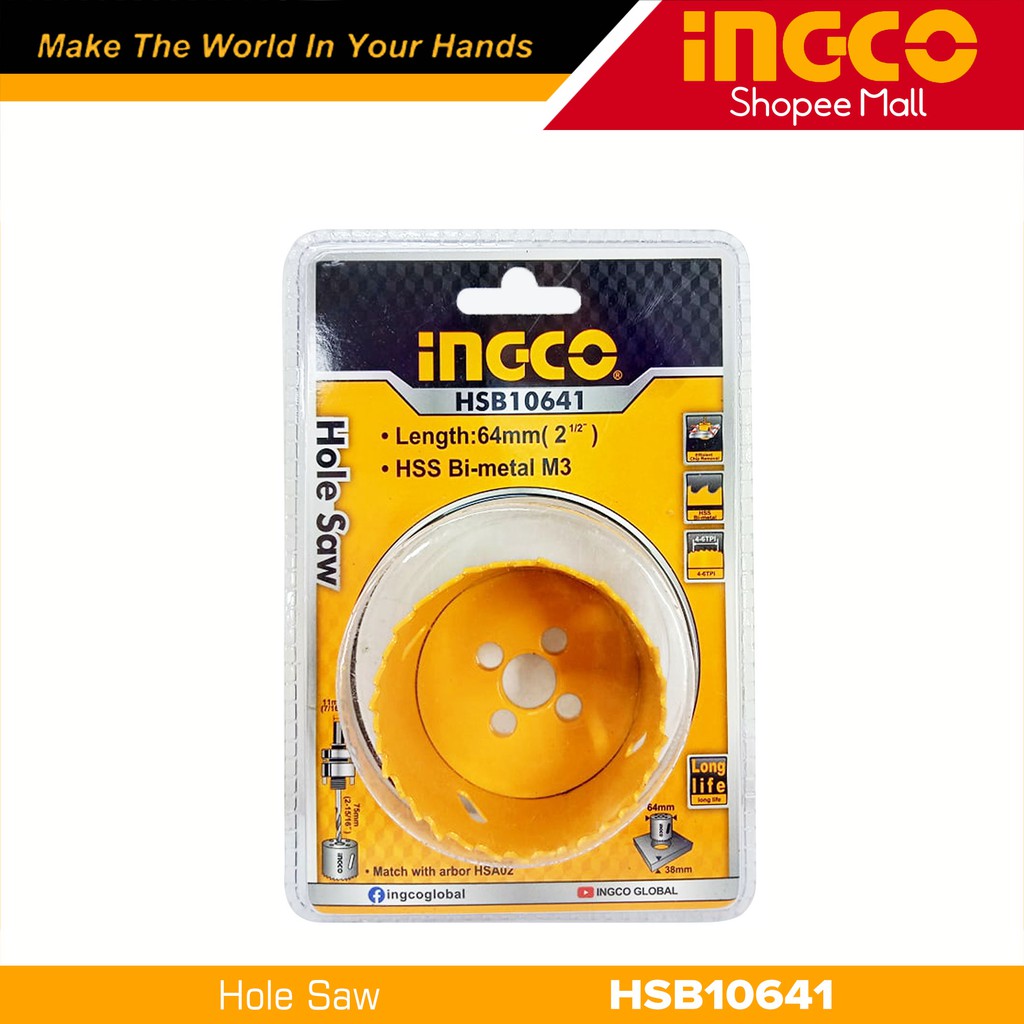 Ingco Hsb Mm Hole Saw With Hss M Bi Metal Material H Shopee