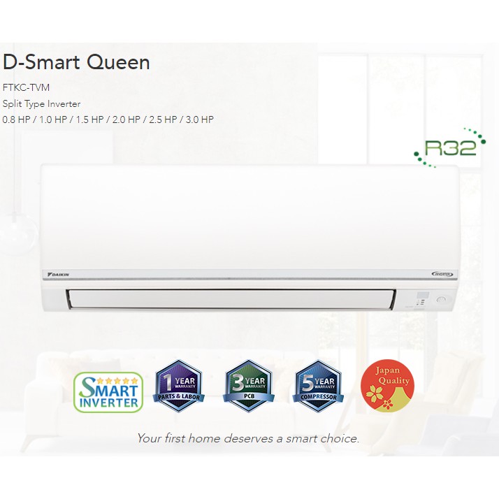 Hp Daikin D Smart Queen Wall Mounted Split Type Inverter Aircon