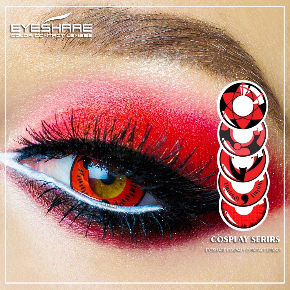 Eyeshare Red Contact Lenses For Eye Anime Sharingan Accessories Yearly