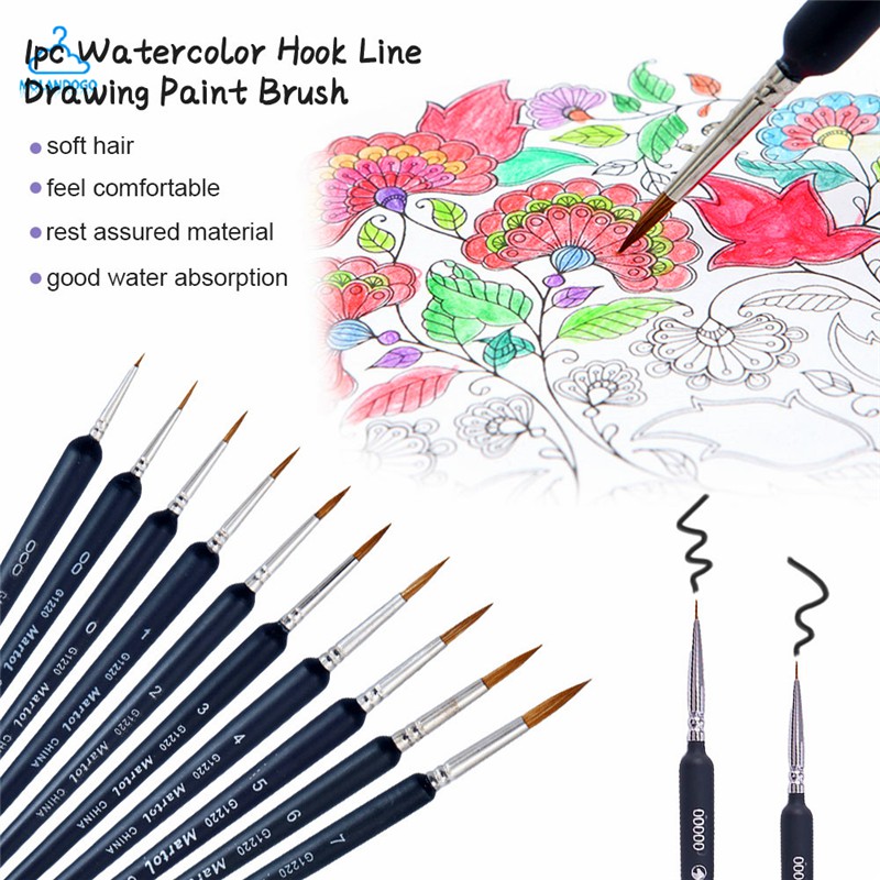 ML 9pcs Set Hook Line Pen Stationery Watercolor And Oil Painting Wolf