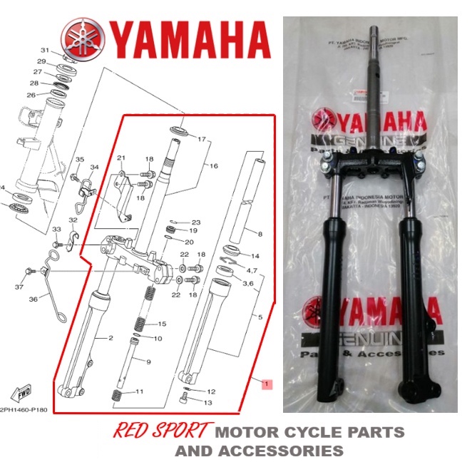 Front Shock Assy Mio I 125 Genuine Yamaha Shopee Philippines