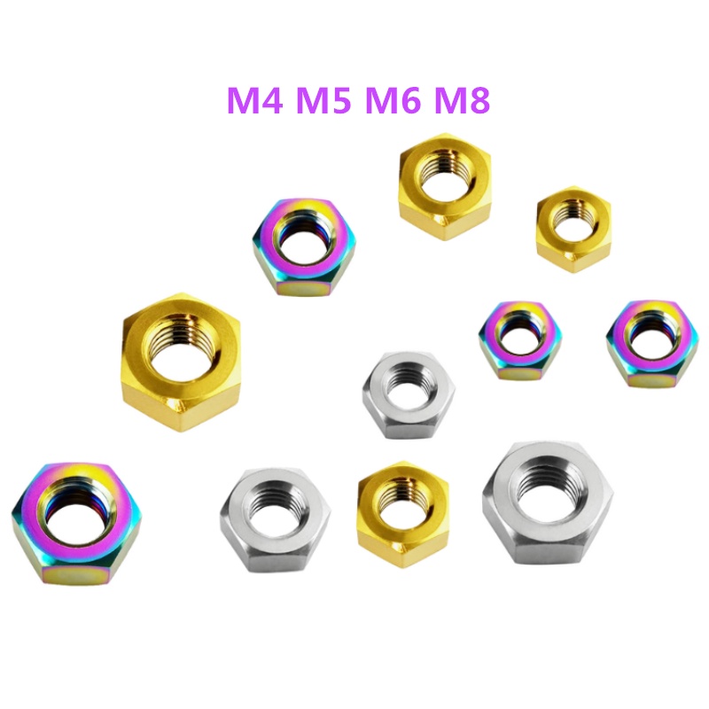 Titanium Nuts M4 M5 M6 M8 Hex Nut For Bicycle Motorcycle Car Fastening