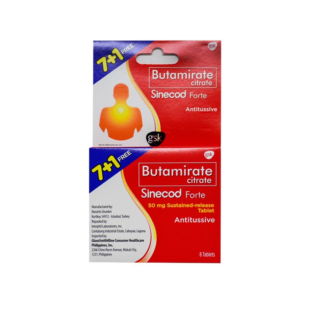 Sinecod Forte Butamirate Citrate Mg Tablets Shopee Philippines