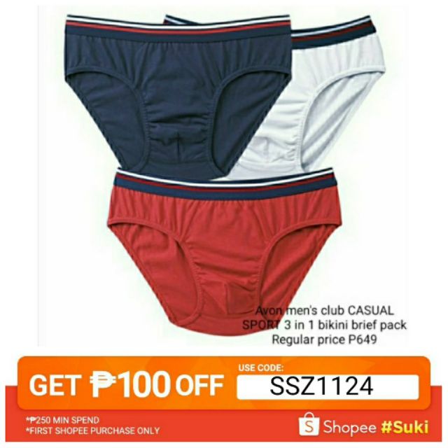 Avon Men S Club CASUAL SPORT 3 In 1 Bikini Brief Shopee Philippines