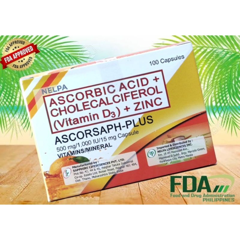 Ascorsaph Plus Ascorbic Acid Vitamin D Zinc Capsules