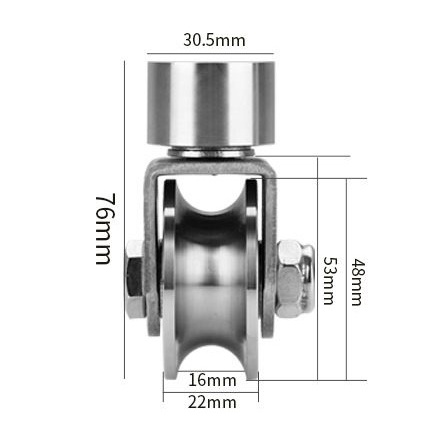 1pc Stainless Swivel 360 Rotational Gate Roller Wheels With Spring