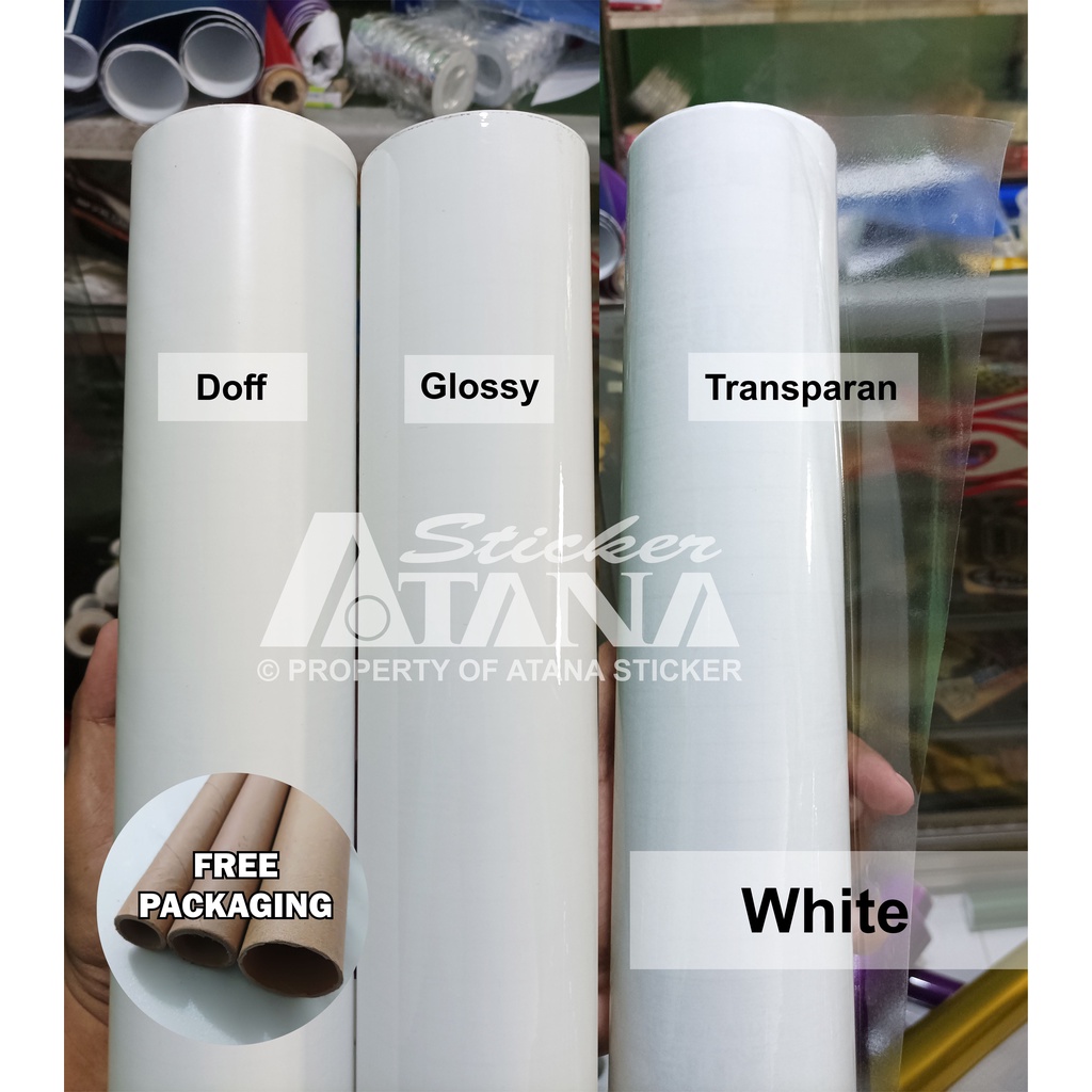 Putih Glossy White Doff Transparent Sticker Anti Scratch Decal Car