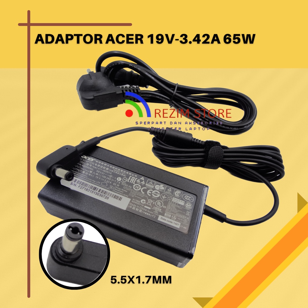 Acer Chicony Original Charger Adapter 19v 3 42A DC 5 5 1 7mm Acer